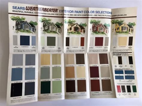 1987 Sears Weatherbeater Color Exterior Paint Chart Foldout Brochure