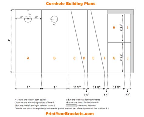 Printable Cornhole Board Building Plans And Dimensions