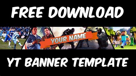 Make your channel art without photoshop. Youtube Gaming Banner Template Photoshop│Free Download ...