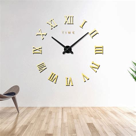 40 Inch Creative Living Room Decorative Ticking Wall Clock Gold