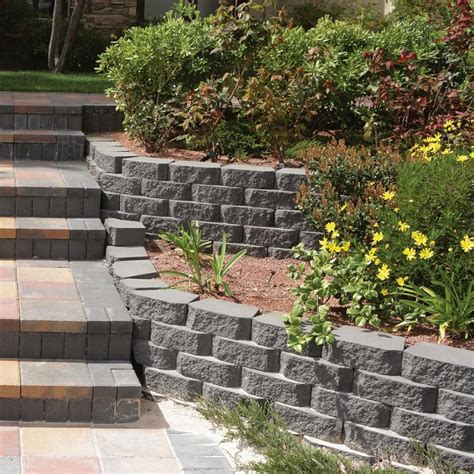 Pavestone 4 In H X 1163 In W X 675 In D Charcoal Retaining Wall