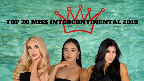 Preliminar Miss Intercontinental 2019 Top 20 Youtube