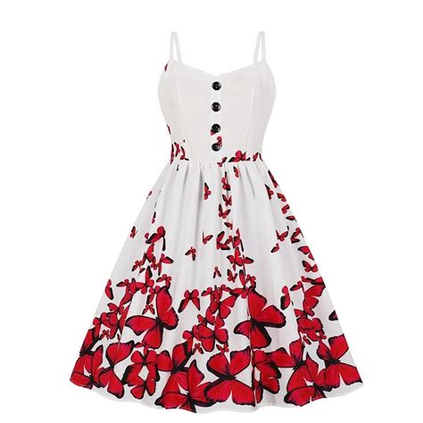 sweet heart lip print strap dresses sexy casual vintage 50s 60s pin up dress for women elegant a