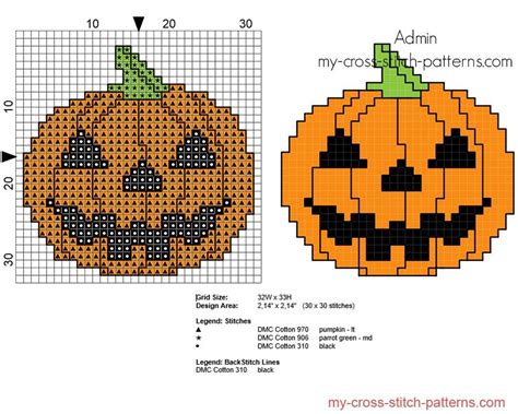Primitive rustic style crow counted cross stitch pattern. Cross stitch pattern small Halloween pumpkin with black ...