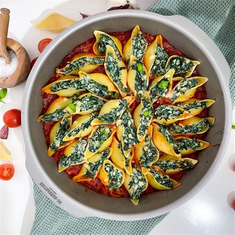 Gefüllte Muschelnudeln mit Spinat und Ricotta Paradieskueche