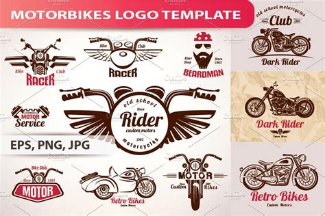 Ad Set Of Motorcycles Logo Templates By Janna Millionnaya On