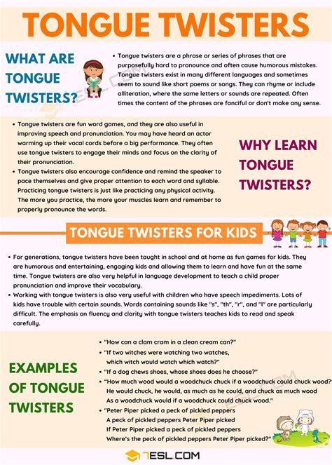 Tongue Twisters Fun And Useful Pronunciation Tools • 7esl