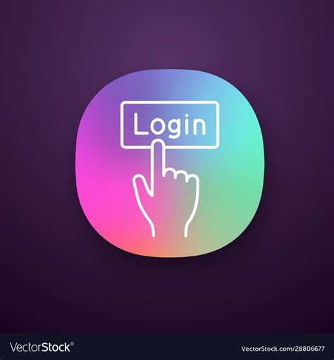 Login Button Click App Icon Royalty Free Vector Image