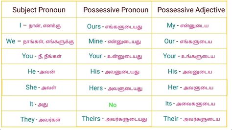 pronoun possessive pronoun in tamil class 7 youtube