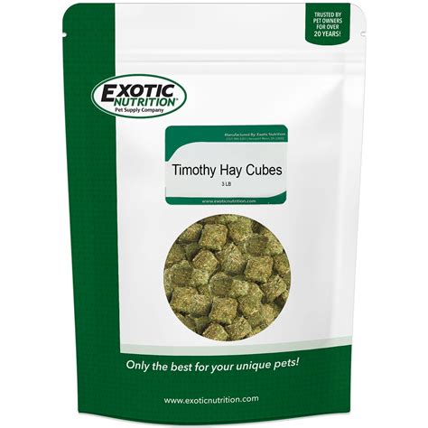 Exotic Nutrition Timothy Hay Cubes 3 Lb