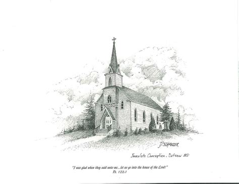 Country Church Drawing By Dennis Schmelzer Pixels