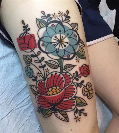 Floral Tattoo Template