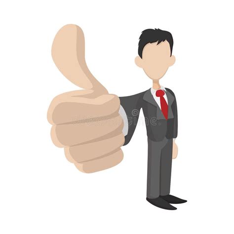 Businessman Holding His Thumbs Up Icon Stock Vector Illustration Of