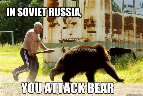 in soviet russia you attack bear russian pest control quickmeme