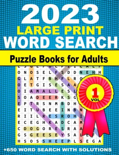 2023 Word Search Large Print Puzzle Books For Adults Large Print Word