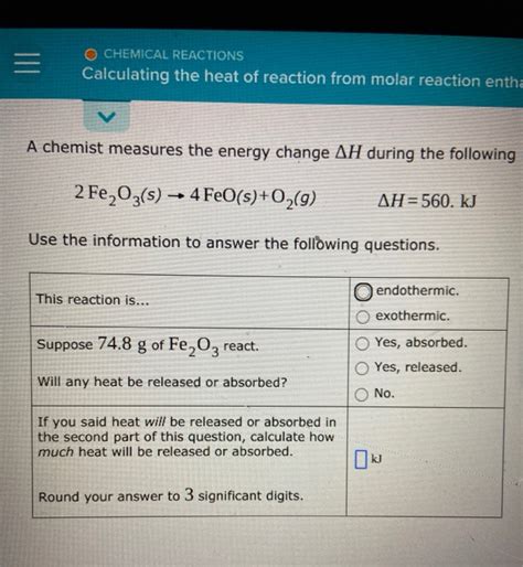 Solved O CHEMICAL REACTIONS Calculating The Heat Of Reaction Chegg Com