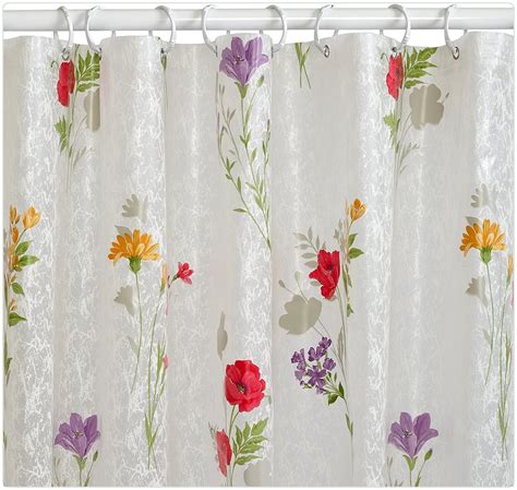 Wild Flower Peva Shower Curtain Liner Floral Etsy