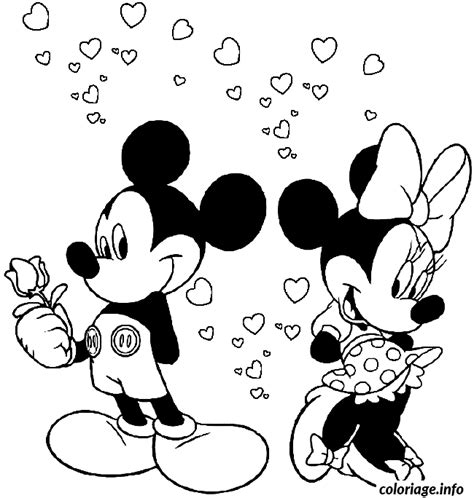 Coloriage St Valentin Mickey Est Amoureux De Minnie Dessin St Valentin