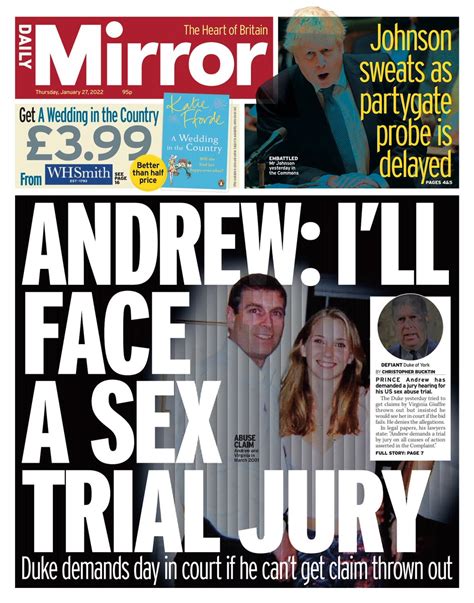 Daily Mirror Front Page 27th Of January 2022 Tomorrow S Papers Today