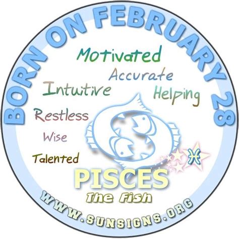 As such, you are best suited for jobs that involve caring and nurturing. February 28 Zodiac Horoscope Birthday Personality ...
