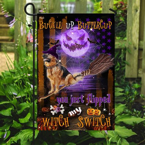 Flagwix Halloween Flag German Shepherd Witch Switchhalloween