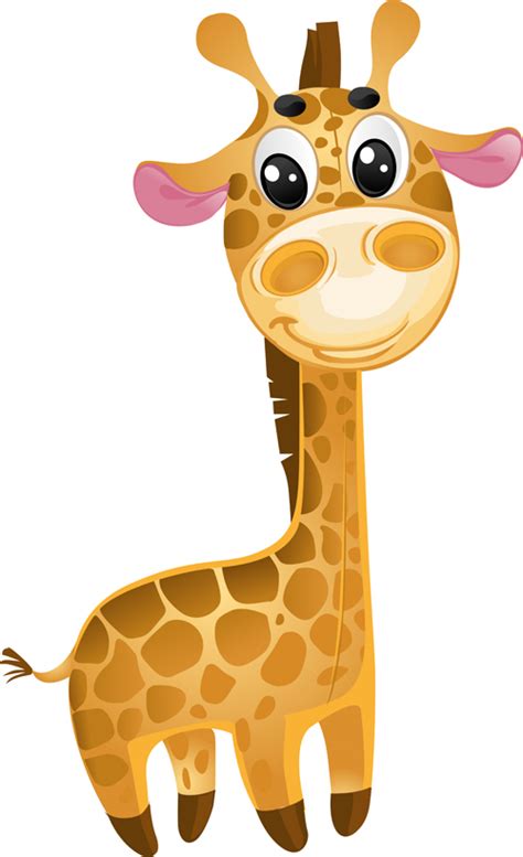 Cute Cartoon Giraffe Isolated On White Background Vec