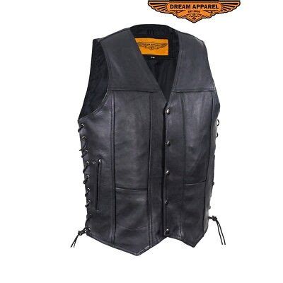 Men S Concealed Carry Naked Leather Vest With Snaps Gun Pockets Free