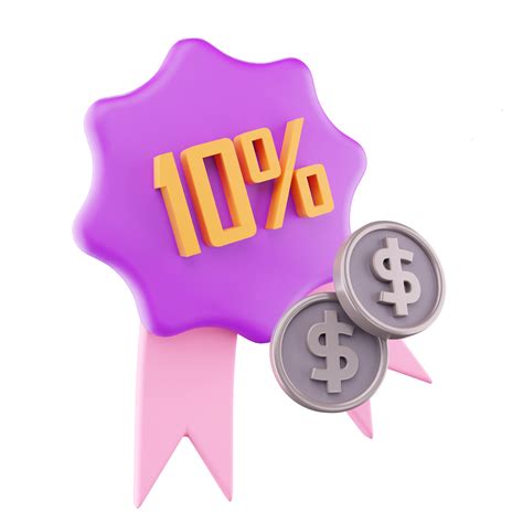 10 Percentage Discount Badge 3d Icon 21613367 Png
