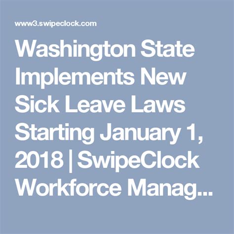 Washington State Implements New Sick Leave Laws Starting January