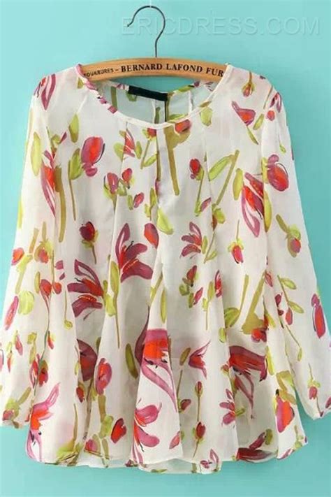 2449 Ericdress Spring Print Blouse Floral Print Blouses Printed