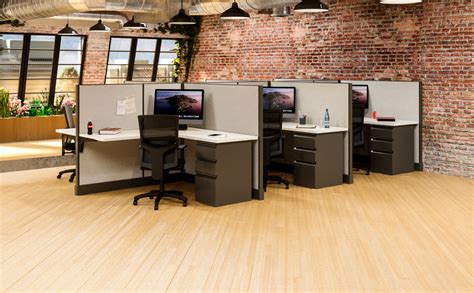 Modern Office Cubicles 5x5 6 Pack Freedmans Office Furniture