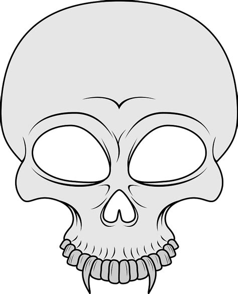 Vampire Skull Grayscale Clipart Free Download Transparent Png