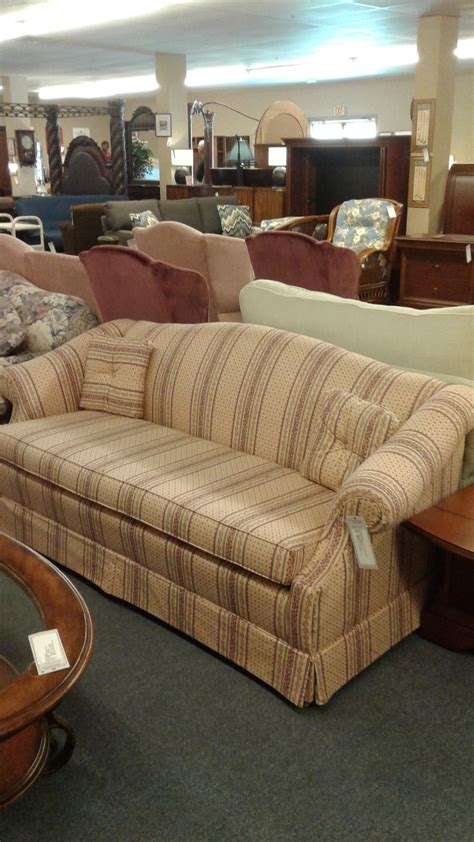 Clayton Marcus Camel Back Sofa Vintage Fully Button Tufted Back Arms