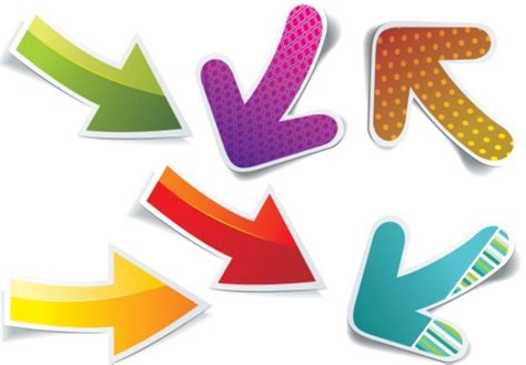 Free Set Of Colorful Bright Paper Arrows Vector Titanui