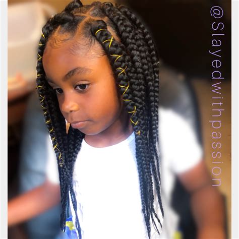 10 Awesome Fulani Braids Hairstyle Kids Braided Hairstyles Little Girl Box Braids Jumbo Box