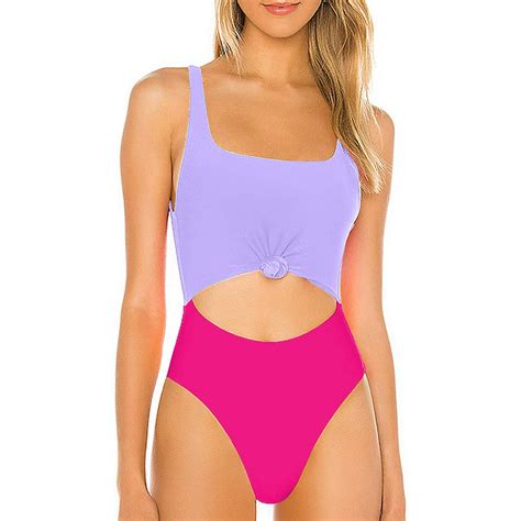 women high cut one piece swimsuit sexy cutout monokini high waisted bathing suit tummy control