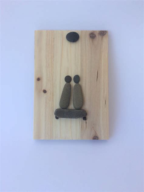 Wood wall art Pebble art couple loving couple romantic gift | Etsy in ...
