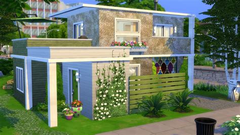 The Sims 4 Speed Build Tiny Modern Home No Cc Youtube