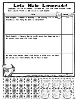 Math Review Worksheets 2nd Grade Math & Literacy for Summer & Money