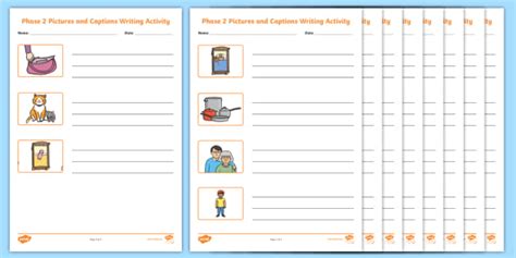 Phase 2 Pictures Caption Writing Worksheet Teacher Made