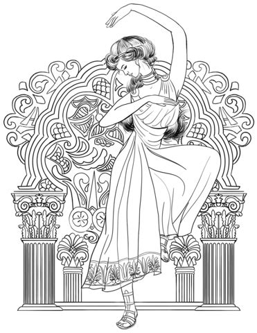 Coloring pages for adults of all ages. Greek Woman Dance coloring page | Free Printable Coloring ...