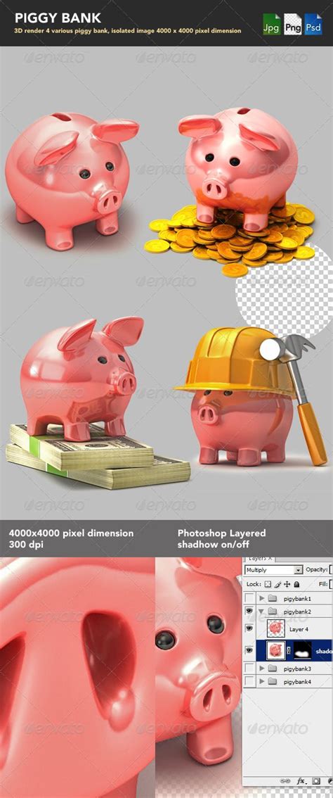 Piggy Bank Piggy Bank Piggy 3d Characters