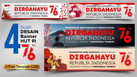 Desain Spanduk Banner Hut Ri Coreldraw Dan Photoshop Free Cdr Psd Images