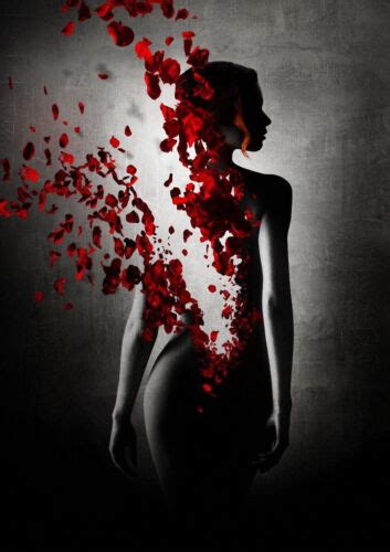 Naked Gothic Woman Turning Into Red Rose Petals NGWP A A POSTER ART PRINT EBay