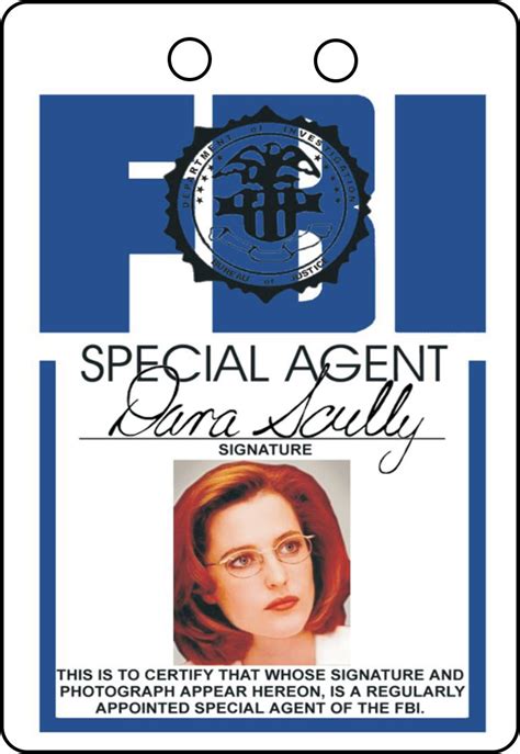 Scully Fbi Badge Printable