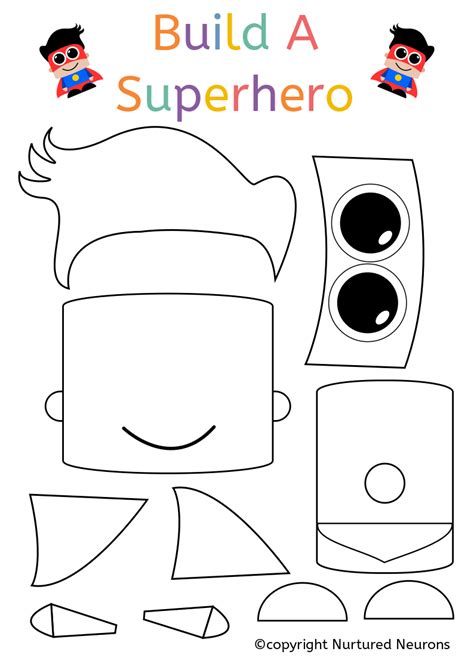 Brilliant Build A Superhero Craft Super Preschool Printable