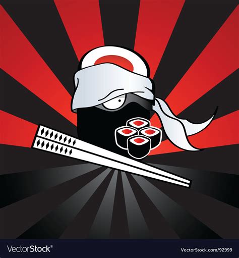 Sushi Ninja Royalty Free Vector Image Vectorstock