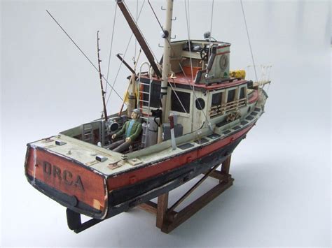 Jaws Orca Model Boat Wood Lobster Fishing Ship Wooden Trawler Bruce