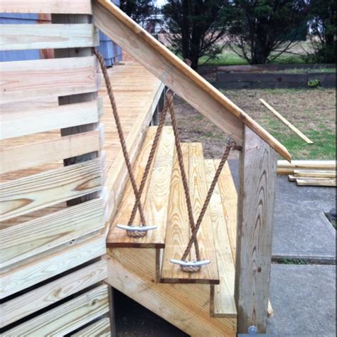 Tie knots in the rope before and after each hook to. deck railing at out house | 4 Hilary | Pinterest | Beaches ...