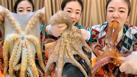 【大食い】girl Eats Giant Live Octopus Chinese Seafood Mukbang Eating Show 2 Youtube